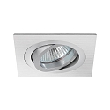 Recessed LV spot, IP20, 12V, GX5.3 max. 50W, square, swivelling, matt alu