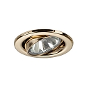 Recessed LV spot, IP20, 12V AC, round, GX5.3 max. 50W, swivelling, gold