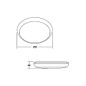 Brumberg outdoor wall luminaire MAKIRA � 25CM round, CCT Switch, impact resistant, arched IP65, black dimmable