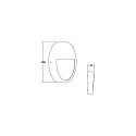 outdoor wall luminaire EYE half round, CCT Switch, impact resistant IP65, black matt 