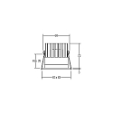 Brumberg ceiling recessed luminaire ALTERO-S square, direct IP44, gold, black dimmable