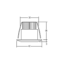 Brumberg LED light point, IP44, � 4.2cm, Plug&Play 350mA, 1.2W 3000K 70lm 36�, matt alu / clear lens, structured