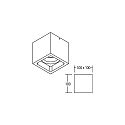 Brumberg LED downlight with in-depth module, IP20, 230V, square, 10x10x10cm, 15W 3000K 1125lm 38�, structured black