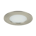 Recessed LED downlight for furniture and wood materials, IP44, round, 12V DC, 5W 3000K 375lm 60�, matt nickel
