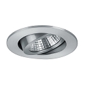 Recessed LED spot, IP20, round, � 8.2cm, Plug&Play 350mA, 7W 2700K 740lm 38�, swivelling 30�, matt alu