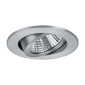 Recessed LED spot, IP20, round, � 8.2cm, Plug&Play 350mA, 7W 3000K 740lm 38�, swivelling 30�, matt alu