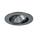 Recessed LED spot, IP20, round, � 8.2cm, Plug&Play 350mA, 7W 3000K 740lm 38�, swivelling 30�, matt titanium