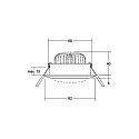 Brumberg Recessed LED spot, IP20, � 8.2cm, Plug&Play 350mA, 7W 3000K 600lm 40�, swivelling 30�, structured silver