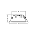 Brumberg recessed luminaire BIG65 round, rigid LED IP65, black dimmable 8W 730lm 3000K 20-40� 20-40� CRI 80-89