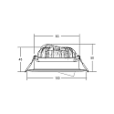 Brumberg recessed luminaire BIG65 round, swivelling LED IP65, white dimmable 8W 730lm 3000K 20-40� 20-40� CRI 80-89
