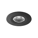 recessed luminaire OBIRA round, rigid, dimmable IP65, black matt dimmable 6,9W 550lm 3000K 38� CRI >80