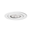Recessed outdoor LV downlight, 4VA, IP54, � 8.2cm, 12V AC, GX5.3 max. 35W, fixed, white