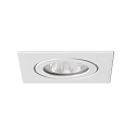 Recessed outdoor LV downlight, 4VA, IP54, square, 12V AC, GX5.3 max. 35W, fixed, white