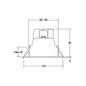 Brumberg Recessed LED downlight ZULO MICRO, IP54 IK03, round, 10W 3000K/4000K/5700K 700lm 90�, fixed