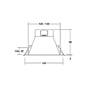 Brumberg Recessed LED downlight ZULO MINI, IP54 IK03, round, 13W 3000K/4000K/5700K 1050lm 90�, fixed