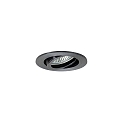 recessed luminaire TIRREL-R round, swivelling, with spacer GU10 IP20, powder coated, black 50W
