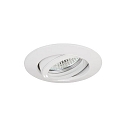 Brumberg Recessed LED spot, IP20, round, 230V AC, 6W 3000K 640lm 38�, swivelling 25�, white