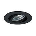 Recessed LED spot, IP20, round, 230V AC, 6W 3000K 640lm 38�, swivelling 20�, black