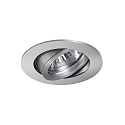 Brumberg Recessed LED spot, IP20, round, 230V AC, 6W 3000K 640lm 38�, swivelling 20�, matt alu