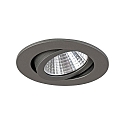 Brumberg Recessed LED spot, IP20, round, 230V AC, 6W 3000K 640lm 38�, swivelling 20�, matt titanium