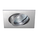 Brumberg Recessed LED spot, IP20, square, 230V AC, 6W 3000K 640lm 38�, swivelling 20�, matt alu