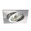 Brumberg Recessed LED spot set, V4A, IP20, square, 230V AC, 6W 3000K 640lm 38�, swivelling 25�, stainless steel