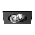 Brumberg Recessed LED spot set incl. converter, IP20, round, 230V AC, 6W 3000K 640lm 38�, swivelling 25�, black / alu