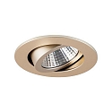 Brumberg Recessed LED spot set incl. converter, IP20, 230V, 7W 2700K 770lm 38�, swivelling, matt champaign