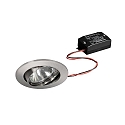 Recessed LED spot set incl. converter, IP20, square, 230V, 6W 3000K 640lm 38�, swivelling 20�, matt chrome