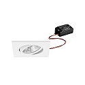 recessed luminaire BB25 square, swivelling, switchable IP65, powder coated, white  7W 620lm 3000K 36� 36� CRI >80