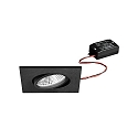 recessed luminaire BB25 square, swivelling, switchable IP65, powder coated, black  7W 620lm 3000K 36� 36� CRI >80