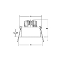 recessed luminaire TIRRELDEEP round, swivelling, for VDU workstation, set back IP20