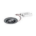 recessed luminaire TIRREL-R round, swivelling IP20, titanium dimmable 6W 680lm 3000K 38� 38� CRI >80