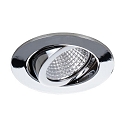 Brumberg Recessed LED spot set incl. converter, IP20, round, 230V, 7W 3000K 740lm 38�, swivelling 30�, dimmable, chrome