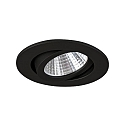 Brumberg Recessed LED spot set incl. converter, IP20, round, 230V, 7W 4000K 770lm 38�, swivelling 30�, dimmable, black