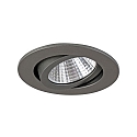 Brumberg Recessed LED spot set incl. converter, IP20, round, 230V, 7W 3000K 740lm 38�, swivelling 30�, dimmable, matt titanium