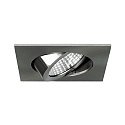 Brumberg Recessed LED spot set BB05 incl. converter, IP20, square, 230V, 6W 3000K 640lm 38�, swivelling 30�, dimmable, matt nickel