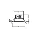 Brumberg recessed luminaire ITANSA R BB15 round, rigid LED IP54, black dimmable 6W 680lm 3000K 20-40� 20-40� CRI 80-89