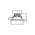 Brumberg recessed luminaire ITANSA S BB16 square LED IP54, black matt dimmable 6W 680lm 3000K 20-40� 20-40� CRI 80-89
