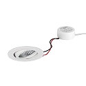 recessed luminaire TIRREL-R round, swivelling IP20, powder coated, white dimmable 6W 680lm 3000K 38� 38� CRI >80