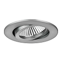 Brumberg Recessed LED spot set BB03 with round converter, IP20, round, 230V, 6W 3000K 640lm 38�, swivelling 30�, dimmable, matt nickel