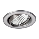 Brumberg Recessed LED downlight set BB09 with round converter, IP20, V4A, 230V, 6W 3000K 640lm 38�, dimmable, stainless steel