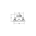 ceiling recessed luminaire APOLLO MINI round, direct IP20, silver, transparent dimmable