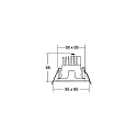 ceiling recessed luminaire APOLLO MICRO square, direct IP20, silver, transparent dimmable