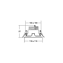 ceiling recessed luminaire APOLLO MINI square, direct IP20, silver, transparent dimmable