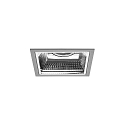 ceiling recessed luminaire APOLLO MIDI square, direct IP20, silver, transparent dimmable