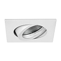 Recessed loudspeaker 3/4W, 20 Ohm, square, DA � 6.8cm, IP20, swivelling, white