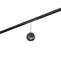 track pendant luminaire PEPA BALL 15�-55� down, DALI controllable, focusable IP20, black matt dimmable