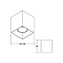 Brumberg surface luminaire TURN-S GU10 1 flame, rigid, square IP20, white matt dimmable