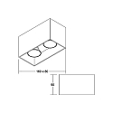 Brumberg surface luminaire TURN-RE GU10 2 flames, square, rigid IP20, black matt dimmable